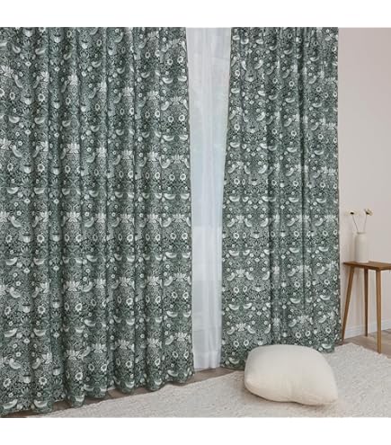 Amazon｜【144サイズ】ウィリアム・モリス 国産防炎カーテン 1枚入り